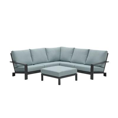 Lincoln lounge set 4-dlg carbon black/ mint grey - Garden impressions
