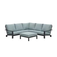 Lincoln lounge set 4-dlg carbon black/ mint grey - Garden impressions
