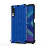 Voor Huawei Honor 9X honingraat schokbestendig PC + TPU beschermhoes (blauw)