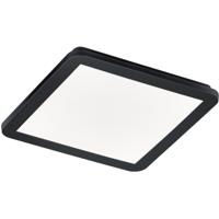LED Plafondlamp Badkamer - Vierkant Opbouw 16W Dimbaar - IP44 Mat Zwart