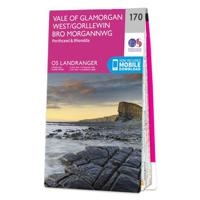 Wandelkaart - Topografische kaart 170 Landranger Vale of Glamorgan, Rhondda & Porthcawl Wales | Ordnance Survey - thumbnail