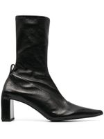 Jil Sander bottines en cuir à bout pointu 90 mm - Noir - thumbnail