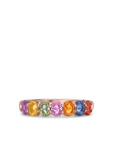 Pragnell bague Rainbow en or rose 18ct ornée de saphirs