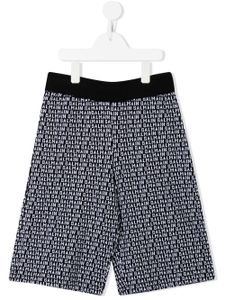 Balmain Kids short en maille à logo intarsia - Noir