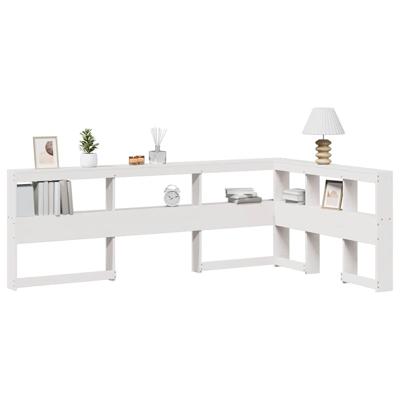 Boekenkast Hoofdeinde L-vormig 120 cm massief grenenhout wit