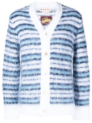 Marni cardigan rayé à col v - Bleu