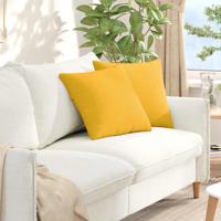 Sofa Kussens 2 pcs Lichtgeel 45 x 45 cm Katoen Stof Sofa Kussens 2 pcs Lichtgeel 45 x 45 cm Katoen Stof
