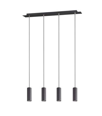 Trio HanglampMarley 4-lichts mat zwart - 312400432