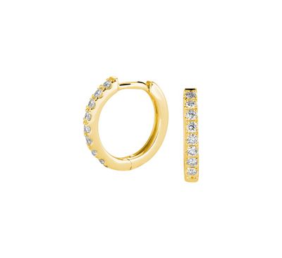 TFT Klapoorringen Diamant 0.10ct (2x0.05ct) G SI Geelgoud Glanzend