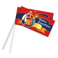 Sinterklaas zwaaivlaggetjes - 200x stuks - plastic - handvlaggetjes - Intocht