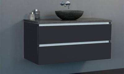 Badmeubel Trend Dynasty met ronde kom 100 Hoogglans Antraciet
