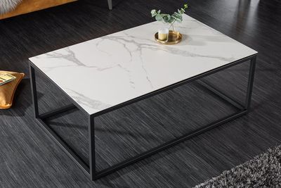Design salontafel SYMBIOSE 100cm marmer wit keramiek gemaakt in Italie - 6541089