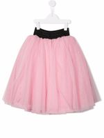 Balmain Kids jupe-tutu à ceinture à logo - Rose