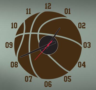 Sticker klok basketbal
