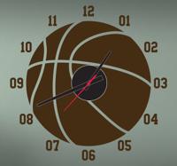 Sticker klok basketbal