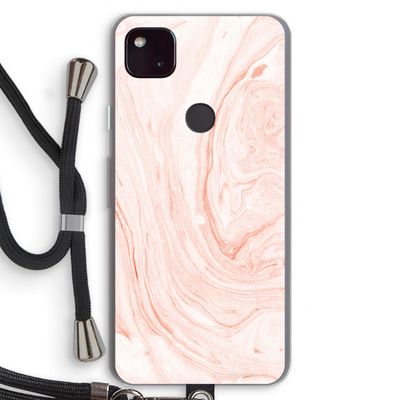 Peach bath: Pixel 4a 5G Transparant Hoesje met koord