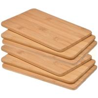 Snijplanken - 6x - 22 x 14 cm - bamboe hout - broodplanken