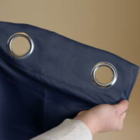 Gordijnen Verduisterend & Isolerend - Haken of Ringen - Navy maat: 250 x 150 cm - materiaal: Polyether - Dekbed-Discounter.nl