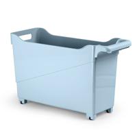 Plasticforte opberg Trolley Container - ijsblauw - op wieltjes - L45 x B17 x H29 cm - kunststof - Opberg trolley