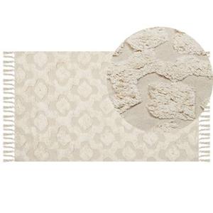 Beliani-AKSARAY-Laagpolig vloerkleed-Beige-80 x 150 cm-Katoen