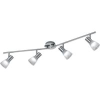LED Plafondspot Rechthoekig - 4x E14 Fitting - 16W - Warm Wit 3000K - Mat Nikkel