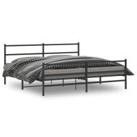 Bedframe met hoofd- en voeteneinde metaal zwart 183x213 cm - thumbnail