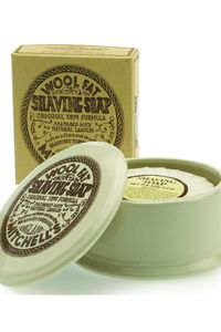 Mitchell's Wool Fat scheerzeep in porseleinen kom 125gr