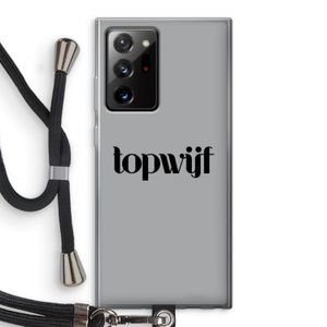Topwijf Grijs Zwart: Samsung Galaxy Note 20 Ultra / Note 20 Ultra 5G Transparant Hoesje met koord
