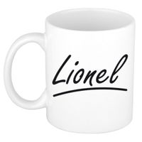 Naam cadeau mok / beker Lionel met sierlijke letters 300 ml - thumbnail