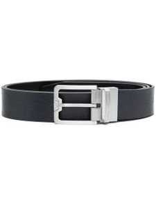 Emporio Armani ceinture en cuir de veau à boucle - Noir