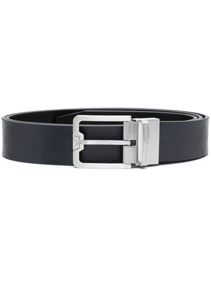 Emporio Armani ceinture en cuir de veau à boucle - Noir