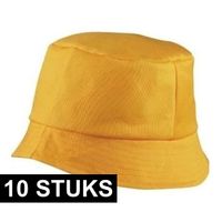 10x Gele zonnehoedjes voor dames en heren   - - thumbnail