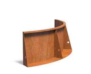 Keerwand cortenstaal binnenbocht 150x150x60cm.