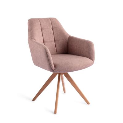 Jesper Home Draaibare Eetkamerstoel 'Noto' Turn Peach, kleur Vintage Rose