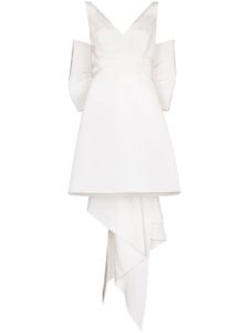 Carolina Herrera robe courte à nœud oversize - Blanc