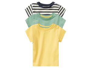 lupilu 3 baby t-shirts (74/80, Marine gestreept/groen/geel)