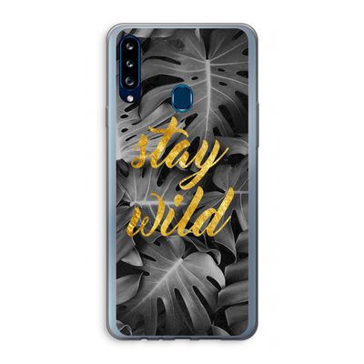 Stay wild: Samsung Galaxy A20s Transparant Hoesje