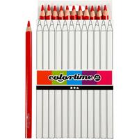 Colortime Driehoekige jumbo kleurpotloden - rood, 12st.