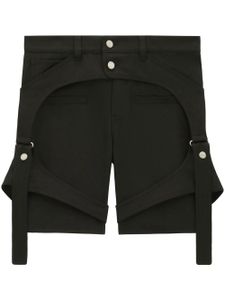 Courrèges short à détails de sangles - Noir