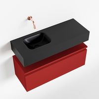 Toiletmeubel Mondiaz Andor | 80 cm | Meubelkleur Fire | Lex vrijhangend wastafel Urban Links | Zonder kraangat