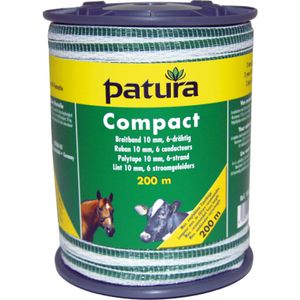 Patura compact lint 10mm wit/groen, 200m rol