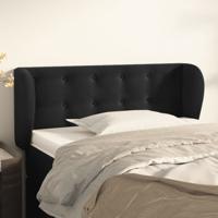 Hoofdbord met randen 103x23x78/88 cm fluweel zwart