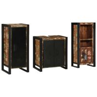 Badkamermeubelset met lade 3 pcs Massief Gerecycled Hout