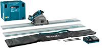 Makita sp001gm103 | 40 v max invalcirkelzaag | 165 mm | 4,0 ah accu | snellader | in mbox | met aws zender | geleiderail (2 st) | 1500 mm | koppelstripset en tas sp001gm103