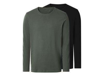 esmara Men Set van 2 heren longsleeves (Zwart/kaki, XL) esmara Men Set van 2 heren longsleeves (Zwart/kaki, XL)