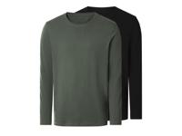 esmara Men Set van 2 heren longsleeves (Zwart/kaki, XL)