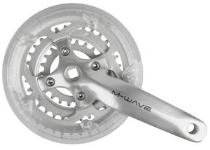 M-Wave crankset 22/32/42t 170mm 7-8 speed met kettingrand zilver