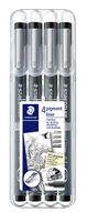 Fineliner Staedtler Pigment 308 zwart set 4 stuks - thumbnail