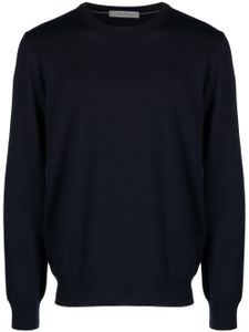 Corneliani logo-embroidered virgin wool jumper - Bleu