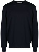 Corneliani logo-embroidered virgin wool jumper - Bleu